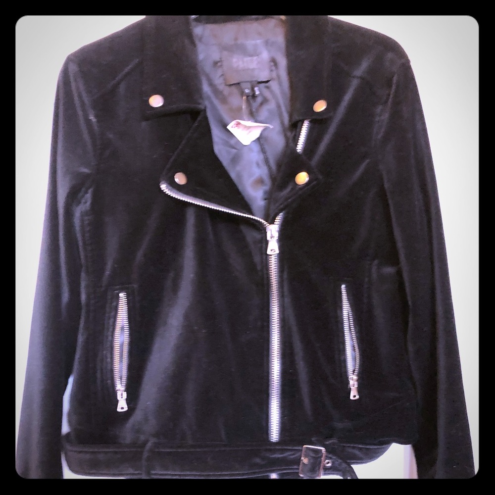 New w/tags Paige black velour Shanna Moto jacket